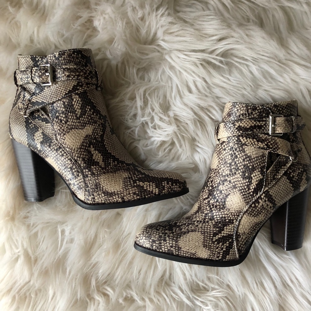 Snakeskin Booties Size 7.5